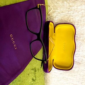 Gucci black and gold optical frames